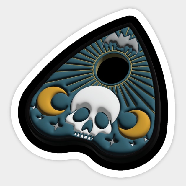 Spectral Gateway - Teal Planchette Sticker by AndArson Studio